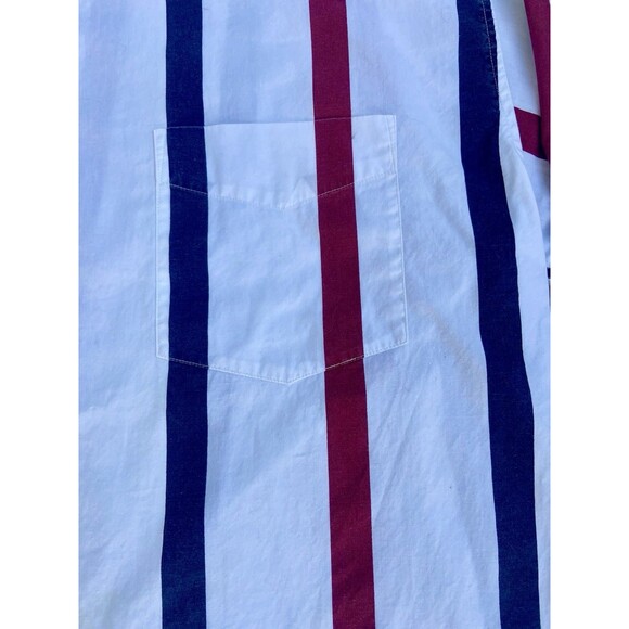 Vintage GAP Men’s XL Striped Button Down Shirt Red White Blue Y2K - Picture 7 of 16